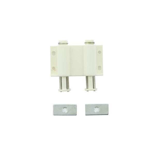 Cierre magnetico cilindrico doble de color blanco para muebles
