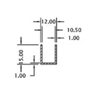 S3 Uchanel inox 10 mm glass. 3 mts largo.T-304. acabado satinado