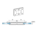 Bisagra de ducha 180 grados Aleacion ZAMAC. Economica Acabado Satinado. Vida util 2-3 años