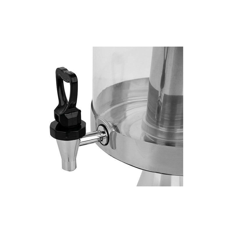 Dispensador de jugos para buffet 8L. Marial YPE transparente. Con valvula antigoteo. Con rejilla