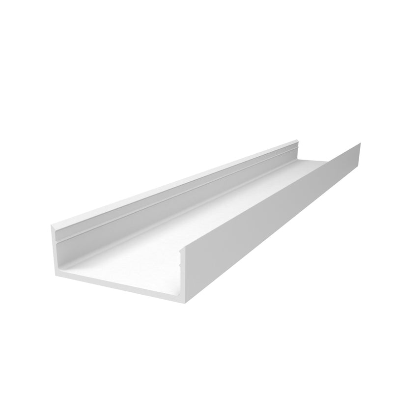 PF-113 Tapa Plana Decorativa Muro Cortina Perfil Visto. Espesor 2.2 mm. Largo 5.85 mts. Acabado Laca