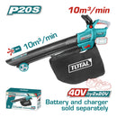 Sopladora y aspirador 40V inalámbrico TOTAL