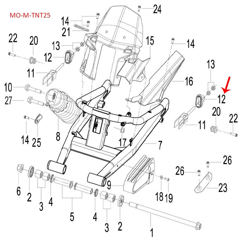 Retenedor de tensor de cadena (TNT135 / LEONCINO250 / TNT25 / TRK251)
