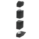 Juego de pivotes estandar decentrado para puertas de aluminio  Acabado Negro.