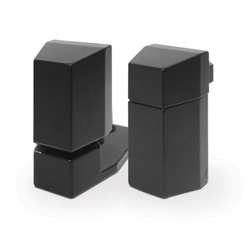 Juego de pivotes estandar decentrado para puertas de aluminio  Acabado Negro.