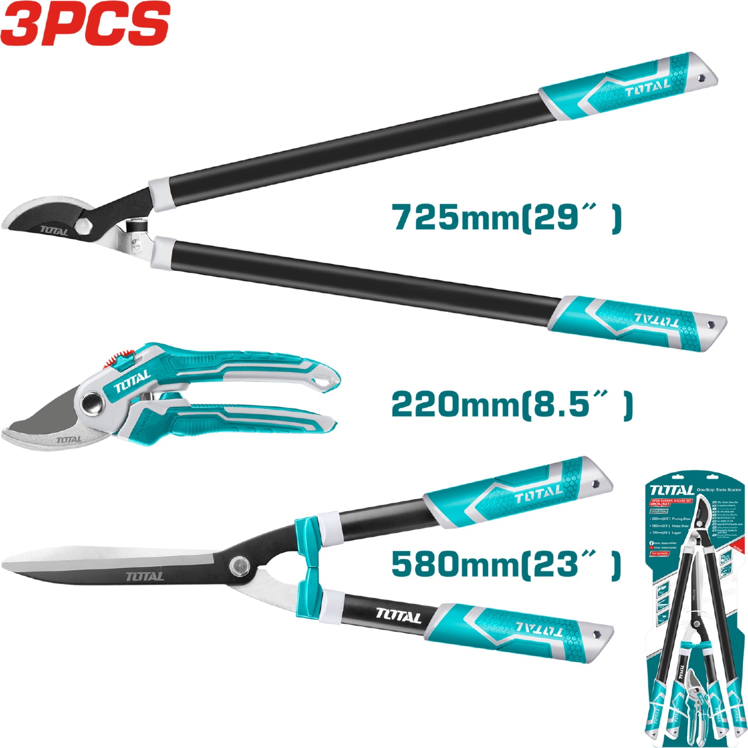 Set de 3 pcs de Tijera de podar.