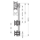 Rodamiento para sistema slider con tope de seguridad Acero inox acabado satinado se vende por unidad