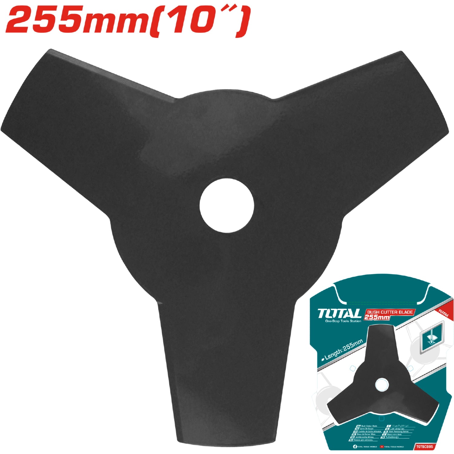 Cuchilla de corte desmalezadora 255 mm (10") 3 dientes