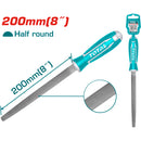 Lima media caña para acero. Largo 200mm. Acero T12.