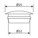 Tapon redonde de 12mm de poliamidad inyectada negra.