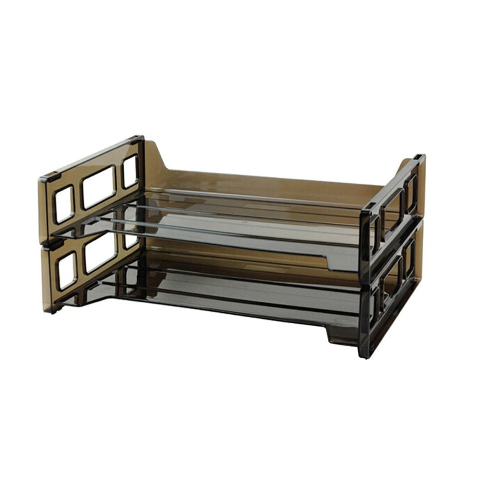 Bandejas plásticas ahumadas para escritorio, tamaño carta