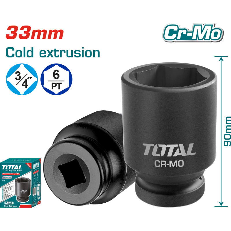 Dados sockets impacto 3/4" 33mm. Material CrMo