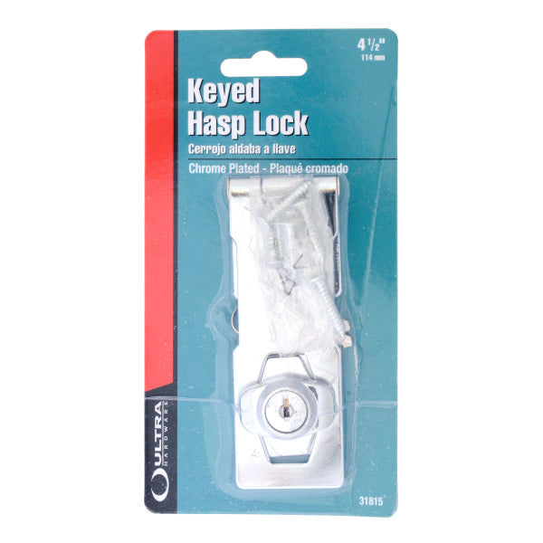 Aldaba cromada de 4-1/2" con cerrojo