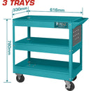Carrito de servicio mecánico para taller con ruedas 3 bandejas