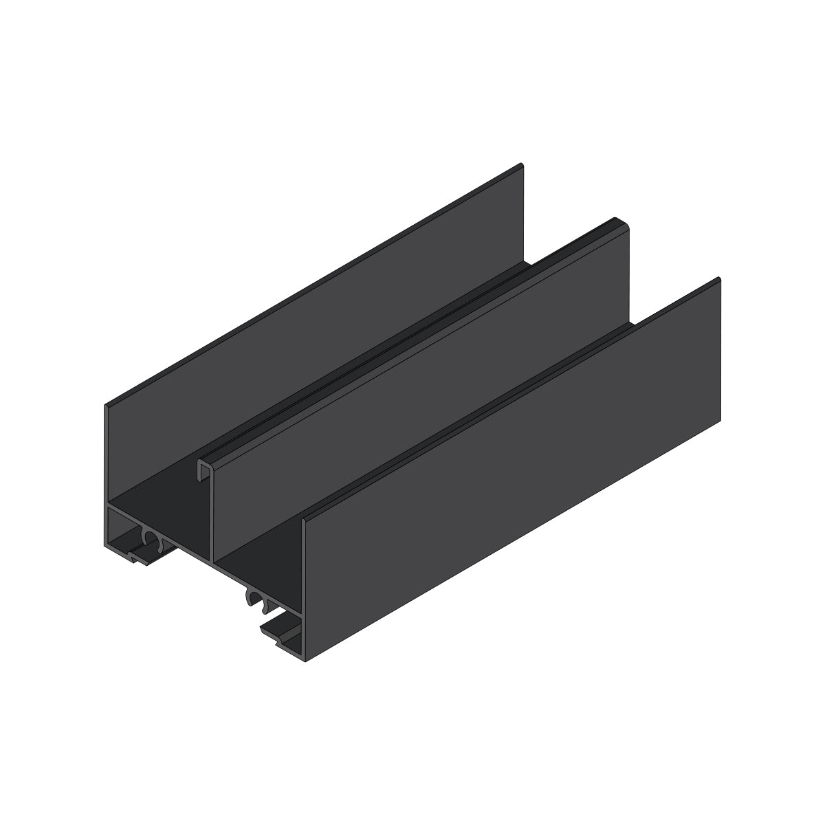 Marco Superior Ventana VC. Espesor 1.27 mm Largo 5.85 mts. Acabado Anodizado Negro VC124