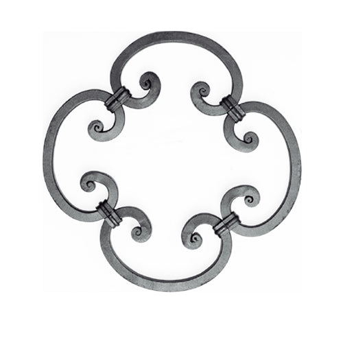 Rosón artístico de hierro forjado Diámetro Ø 290 mm; Barra cuadrada 12 x 12 mm