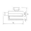 Cerradura sin llaves (pasador) p/puertas sencillas. No req perforacion en vidrio 8 a 12 mm. Satinada