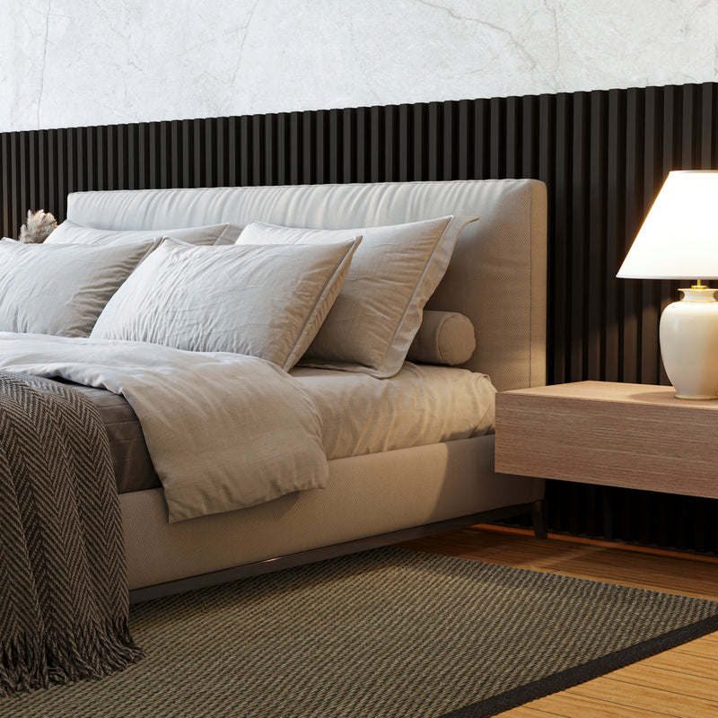 Lámina acanalada decorativa PS Matt black 12x120x2900 mm