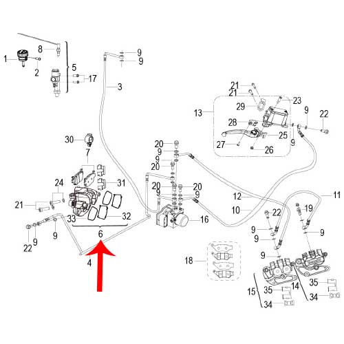 Caliper de freno trasero (TRK502X)