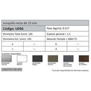 Junquillo Recto 15 mm. Espesor 1.1 mm. Largo 5.85 mts. Acabado Anodizado Silver 15 Micron.