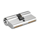 Cilindro de perfil europeo de 60 mm. Llave por ambos lados, incluye 3 . Acabado cromado