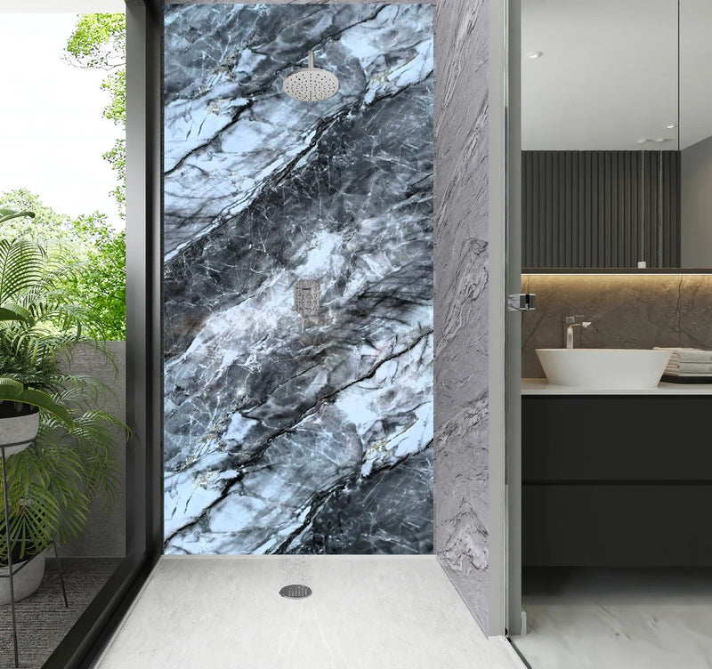 Panel Decorativo Mármol PVC  1.22 m x 2.80 m x 3 mm. Acabado: Glacier rock