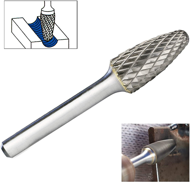 Fresa lima rotativa de carburo de tungsteno Ovalada vastago 6mm. Para motortool