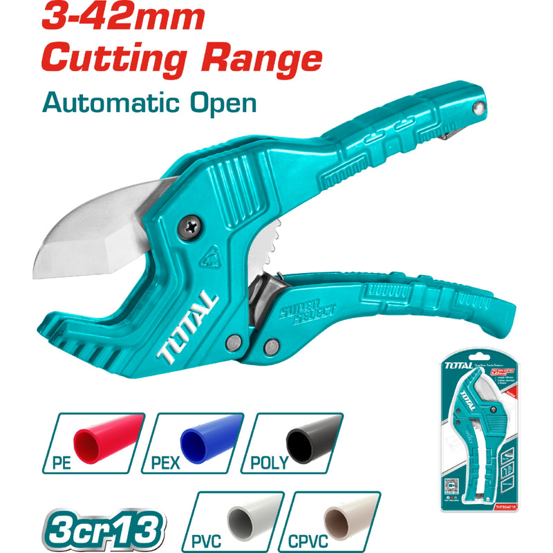 Cortador de tubo de PVC. Corta tubos de 3 a 42 mm. Largo 193 mm