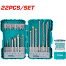 Juego de 22 piezas de brocas y destornilladores para taladro.
