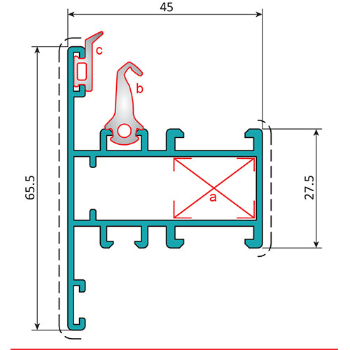 Pilastra Marco Fijo Ventana. Espesor 1.4 mm. Largo 5.85 mts. Acabado Anodizado Bronze 15 Micron. (D3