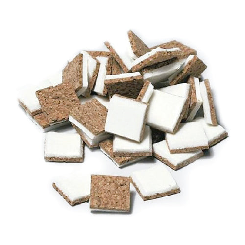 Corchos separadores de vidrio autoadhesivoscon foam blanco, 3mm de espesor.