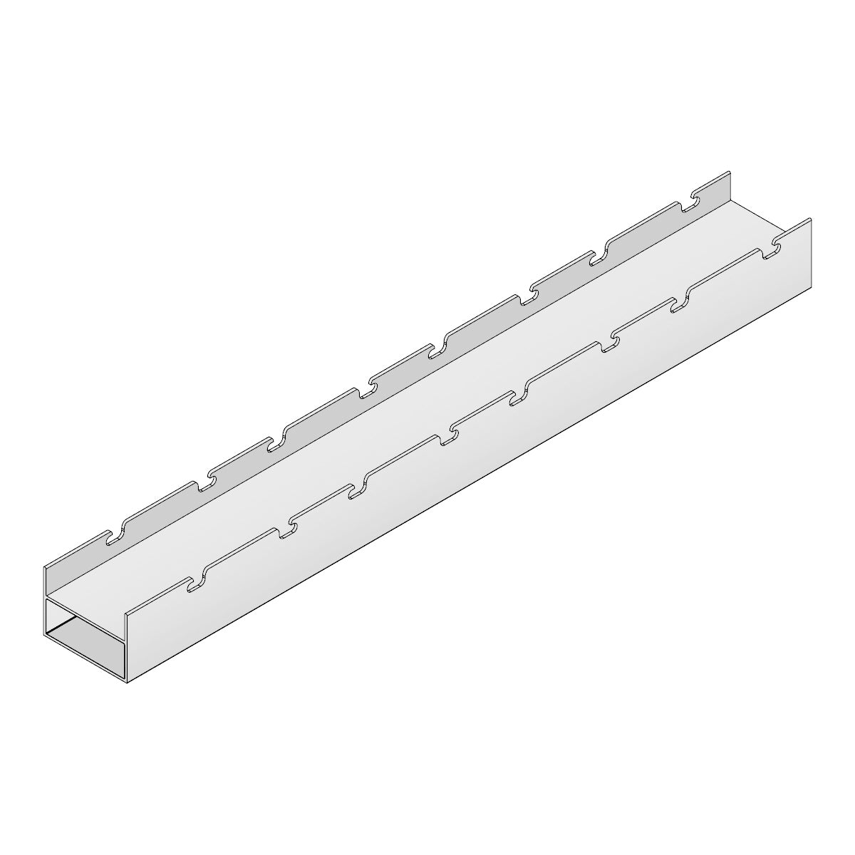 Marco mecanizado reforzado para Montaje de Louver modelo U128 y U128.1. Espacio Visible 3.4 mm. Paso