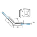 Bisagra de ducha 135 grados Aleacion ZAMAC. Economica Acabado Brillante. Vida util 2-3 años