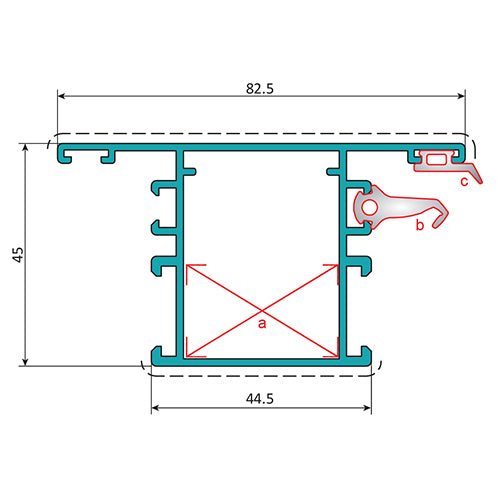 Pilastra Marco Fijo Puerta. Espesor 1.5 mm. Largo 5.85 mts. Acabado Anodizado Negro 15 Micron. (D3-P