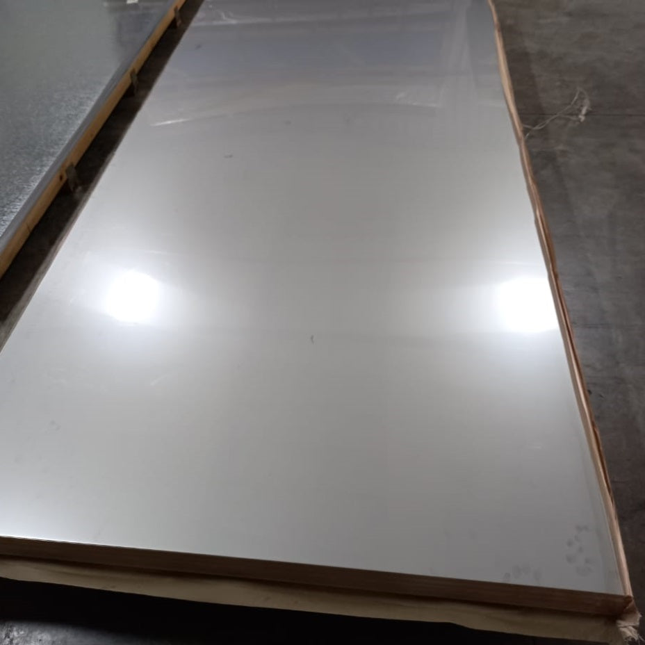 Lámina acero inoxidable 304 #18 (1.2mm.) 4x8 (2B ACABADO OPACO SIN PVC PROTECTOR)