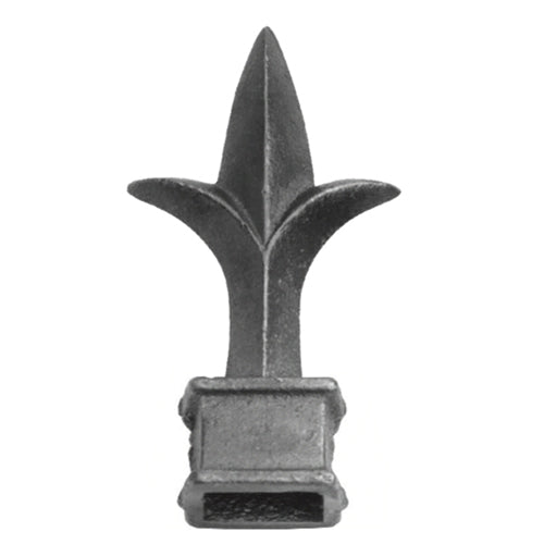 Punta de lanza de hierro colado, Para barras de 3/4", Agujero cuadrado 20 x 20mm