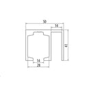 Riel de aluminio para corredera sencilla y paño fino para sistema 8600. 5.8 mts