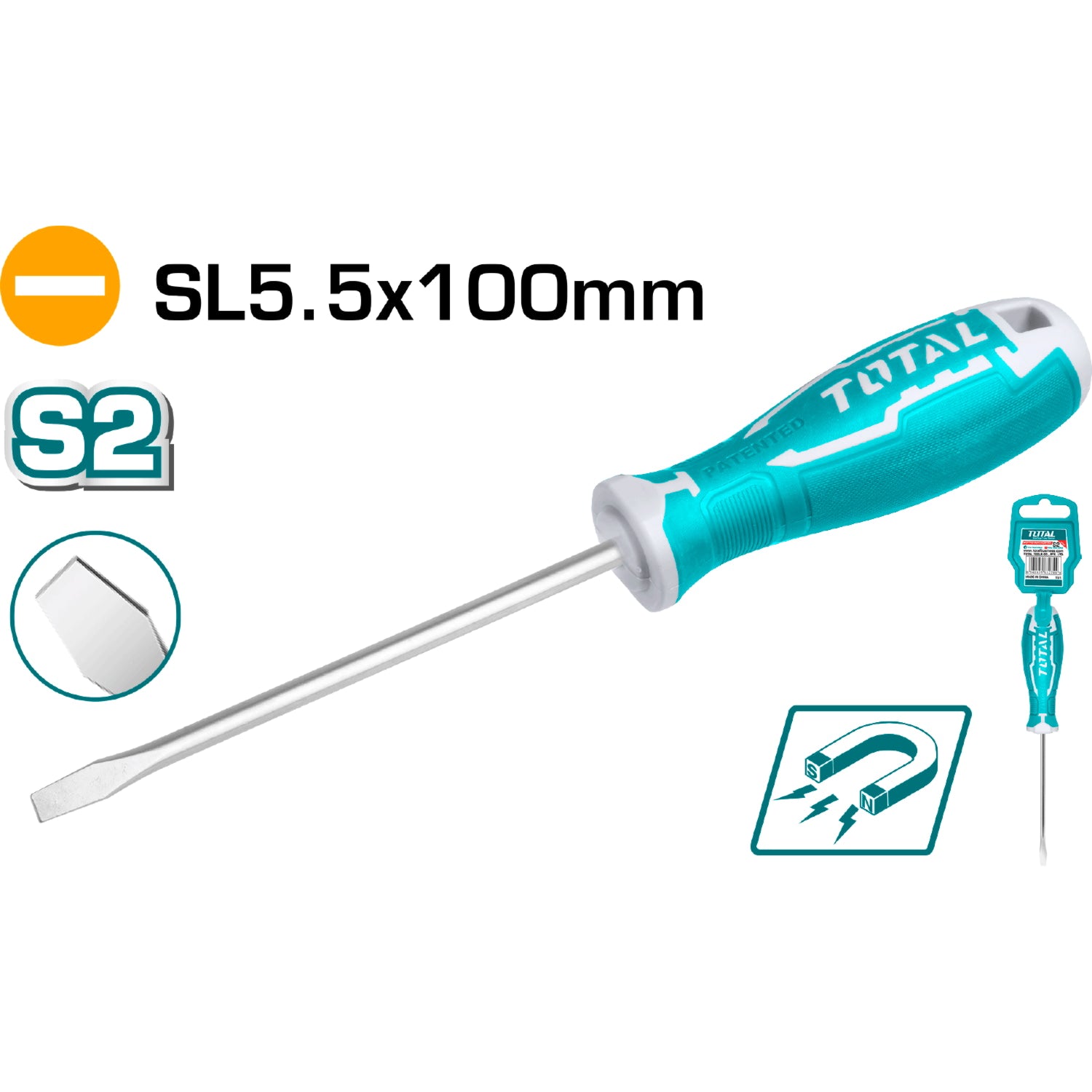 Destornillador de paleta. SL 5.5mm. Diametro: 5.0mm Largo 100mm.