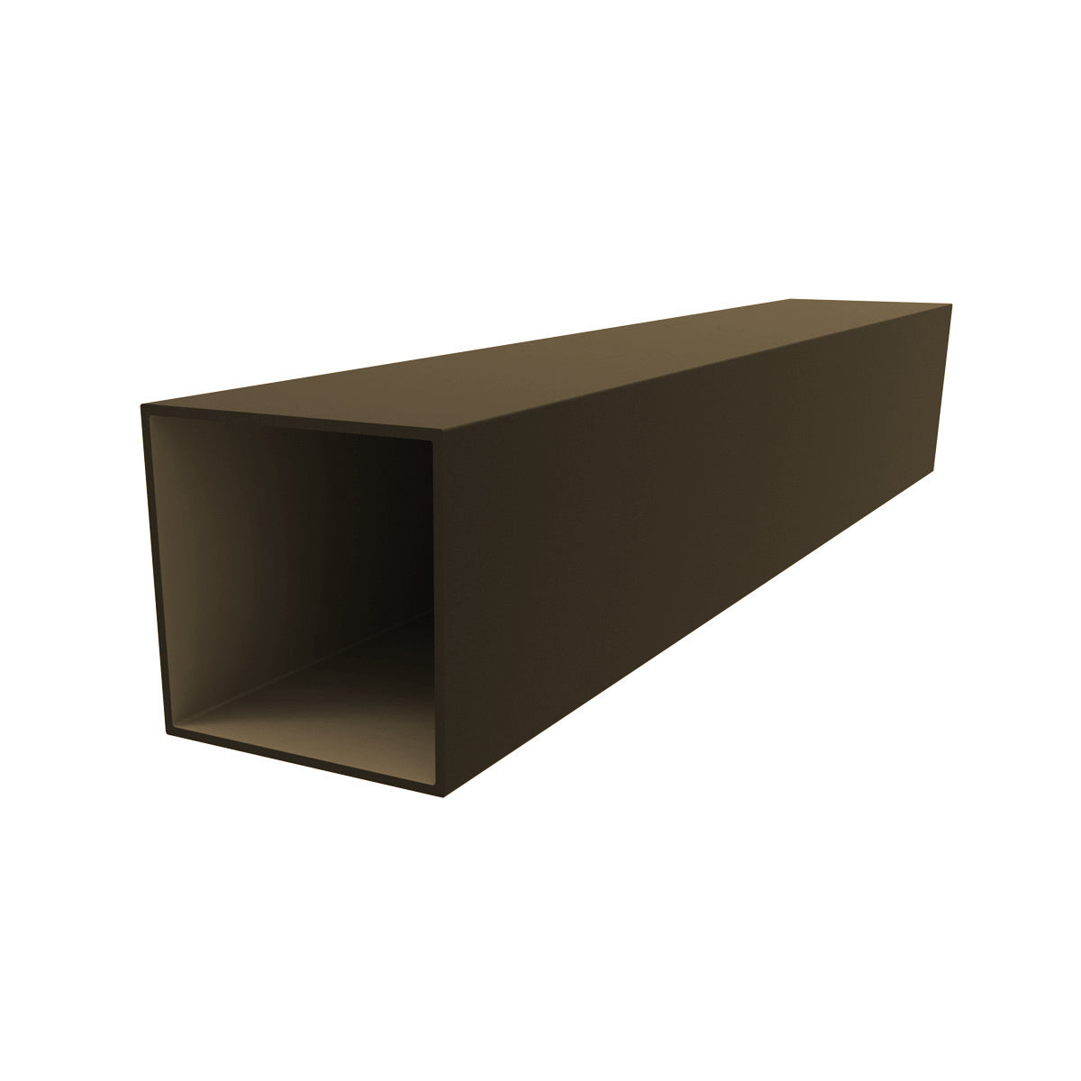 TC-1 Tubo Cuadrado  1 3/4" x 1 3/4" Espesor 1.6 mm. Largo 5.85 mts. Acabado Anodizado Bronce 15 Micr