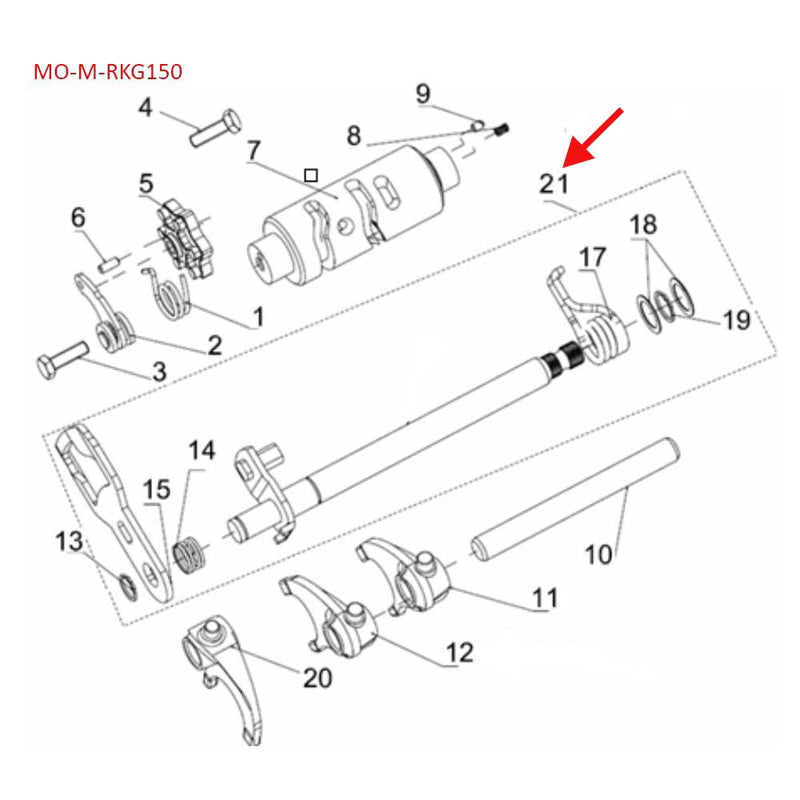 Eje de sistema de cambios de marcha (RKG150)