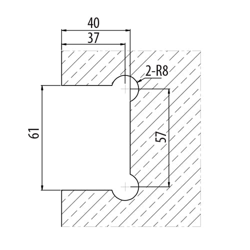 Bisagra de ducha sencilla. Aleacion ZAMAC. Economica Acabado Satinado. Vida util 2-3 años