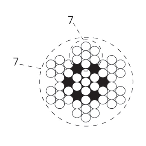 Rollo de cable 7x7. Diametro 5 mm. 100 metros de largo. Acero inoxidable AISI 316 Marino.