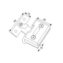 Par de bisagras chicas para 6-8mm sin perforacion,c/tranca.P/atornillar a muro.Sat(se vende en par).