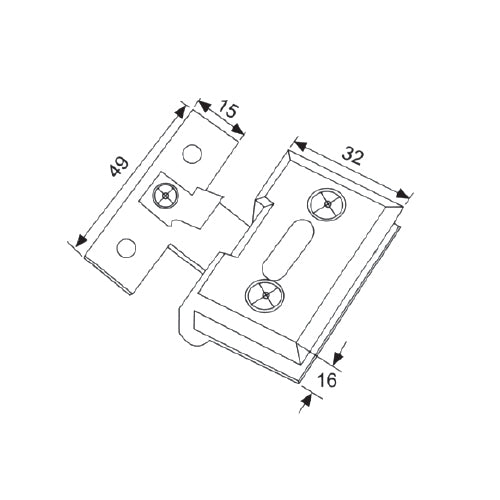 Par de bisagras chicas para 6-8mm sin perforacion,c/tranca.P/atornillar a muro.Sat(se vende en par).