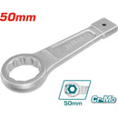 Llave inglesa de anillo de golpear, Tamaño: 50mm. 255mm largo CR-V. DIN7444