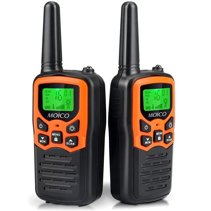 Radios de 2 vías y 22 canales. Color Negro. (Se vende en par)