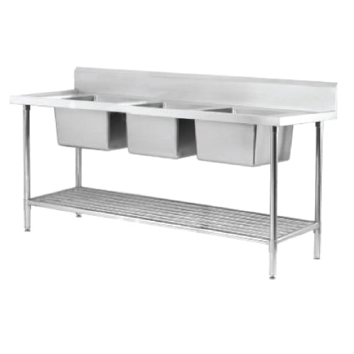 FREGADOR TRIPLE  70 x 180 x 90 CM INOXABLE