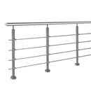 Poste redondo para 42.4mm. 105cm de Altura,4 soportes de barras de 12.7mm.Acabado Satinado tipo 304