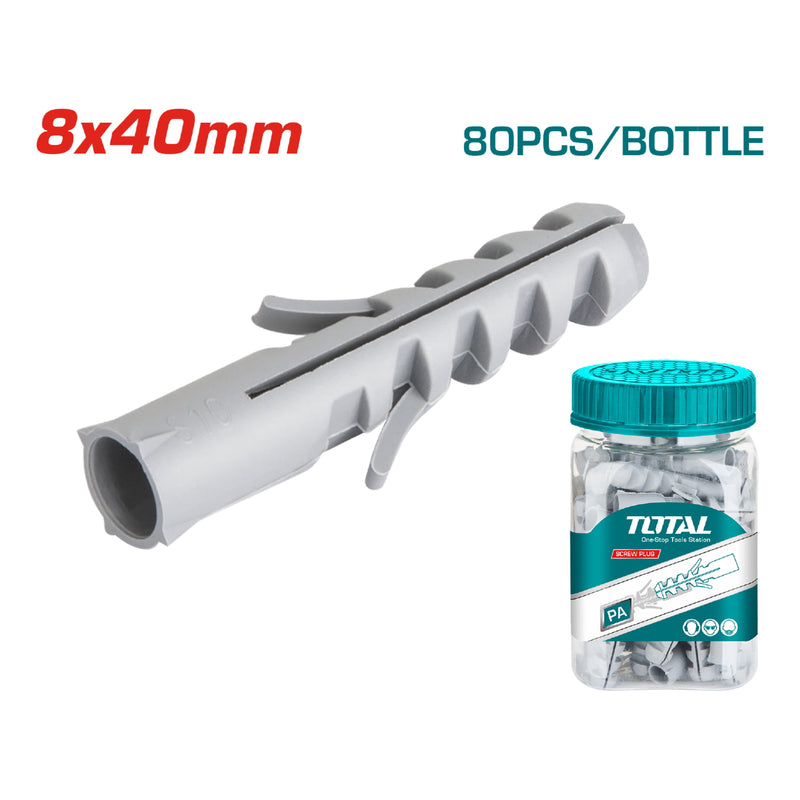 80/pza Taco plastico gris 8x40mm.