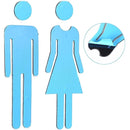 Letrero de baño para dama y caballero cromado con sticker 8"
